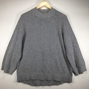 OAK + FORT Sweater Womens Small Oversized Angora Wool Nylon Grey Soft Minimalist
